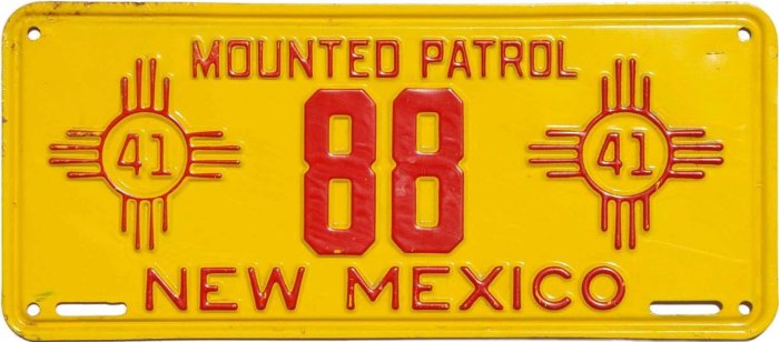 New Mexico Mounted Patrol License Plates